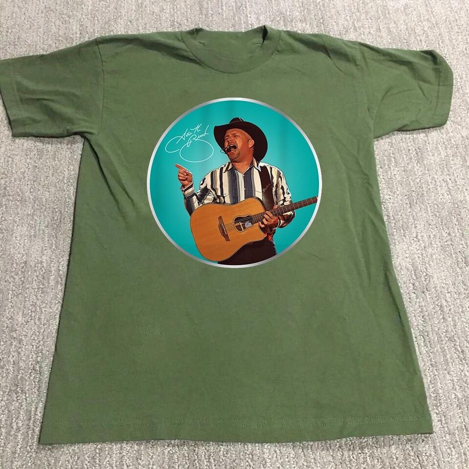 

Rare Garth Brooks Signature Gift For Fans Military Green Color Shirt Unisex T-Shirt S