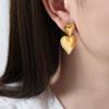 Heart-Shaped Stud Earrings & Titanium Steel Heart Pendant Necklace – Elegant Jewelry for Women