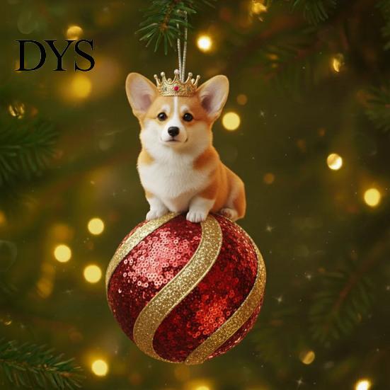 Christmas Decor Animal Ornament 2D Acrylic Wildlife on Ball Hanging Tree Ornaments for Winter Xmas Home Party High-quality Holiday