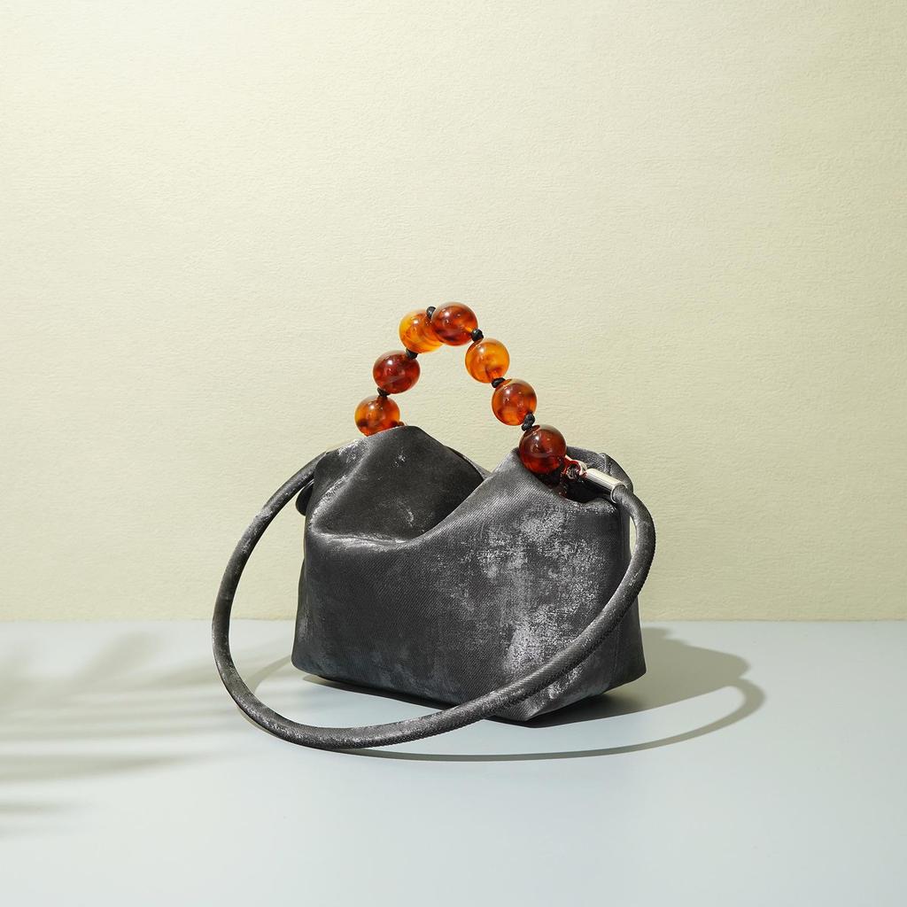 2025 Modern Chinese Cowhide Bento Crossbody & Shoulder Bucket Bag - Silver