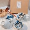 Japanese Hand-Painted Ceramic Bowl Set, 5-Piece Gift Box