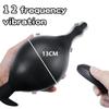 12 Frequency Vibrator Anal Plug Inflate Buttplug Dildo Pull Bead Adult Sex Toys For Women/Men Big Anal Toy Masturbator Pull