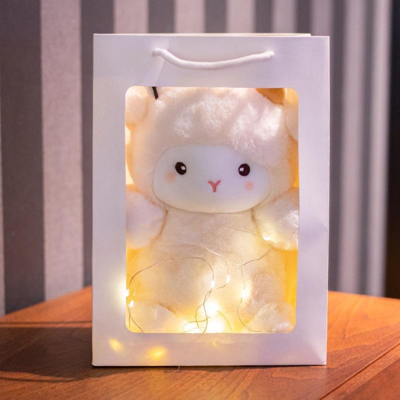 Cute Poker Lamb Doll Plush Toy Rag Doll Sleeping on the Bed Birthday Gift for Girls Dolls Pillow