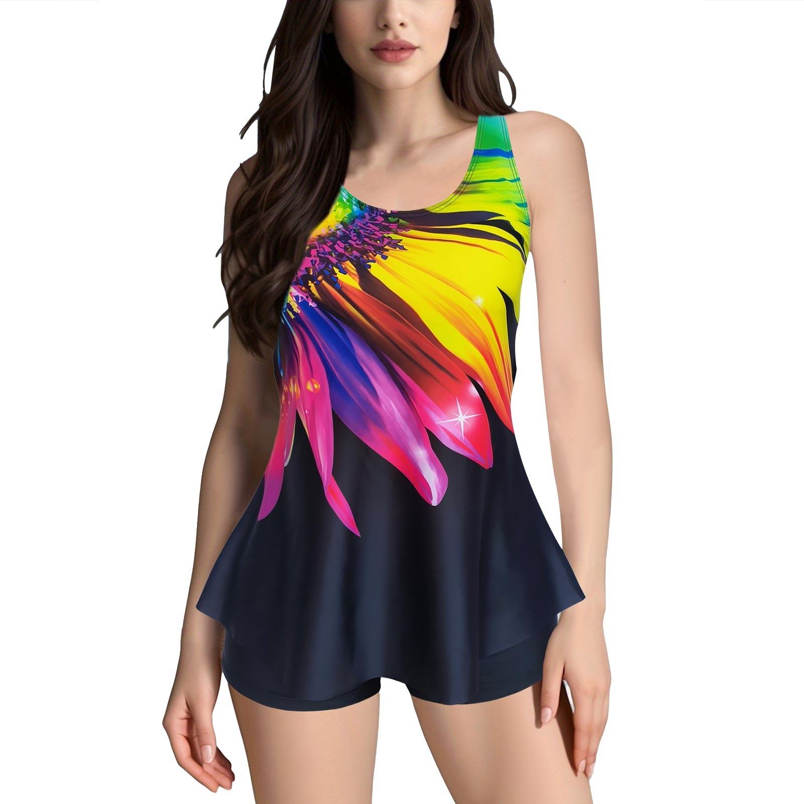 

Женский сексуальный купальник с подтяжками и напечатанным раздельным купальником XXXL