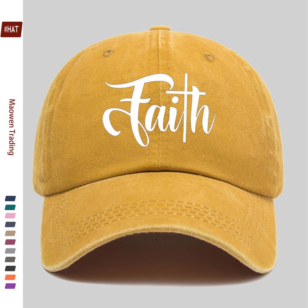 pc Faith Letter Print Baseball Cap Fashionable Trendy Sun Hat Comfortable Lightweight Trucker Hat Adjustable Strap Washabl