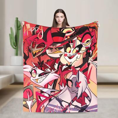 2025 H-Hazbin Hotel Charlie Cartoon Flannel Blanket  Warm Throw Blanket for Bedroom Picnic Print Bedspread Sofa Bed Cover