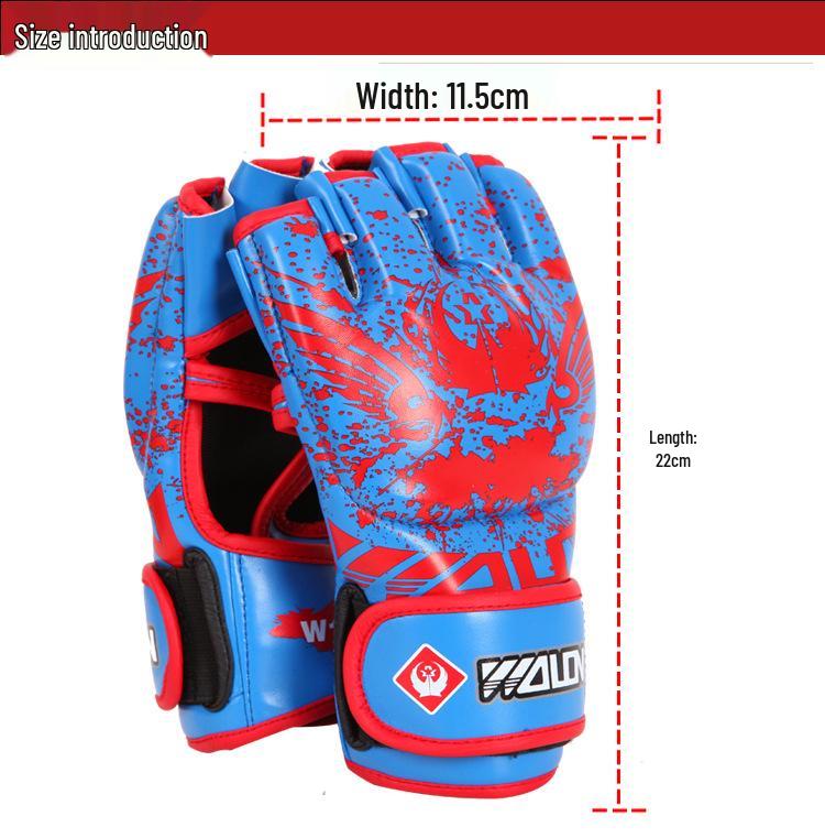 MMA & Sanda Fingerless Boxing Gloves for Adults & Kids - Half-Finger Design