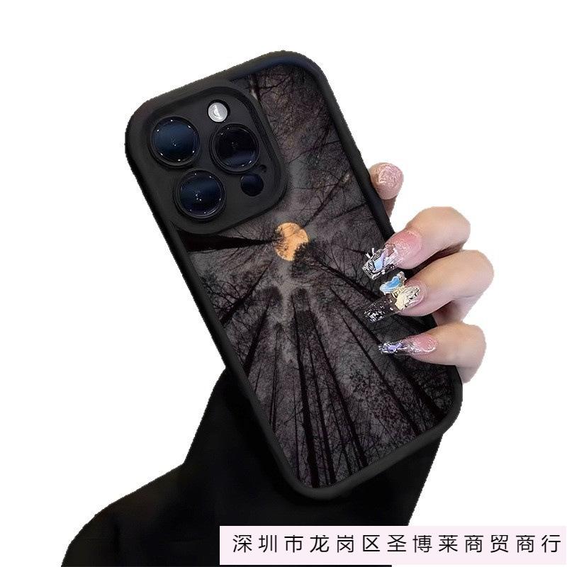 Moon tree iPhone16 mobile phone case Apple 15/14/13 conception 15promax soft XS/XR anti-drop 12P