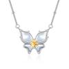 S925 Sterling Silver Butterfly Necklace, Inlaid Natural Crystal, Multi-color Optional, Elegant Clavicle Chain Jewelry for Women, Gift for Girlfriend