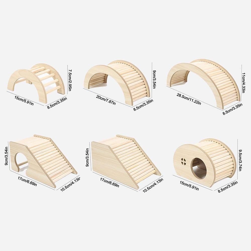 with Hiding Hole Hamster House Smooth Hamster Wooden Bridge  for Guinea Pigs Rats Small Animals