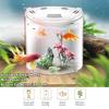 DC 5V 5L USB Aquariums Half Moon Aquarium Acrylic Large Capacity Desktop Aquatic Fish Pet Supplies Mini LED Fish Tank