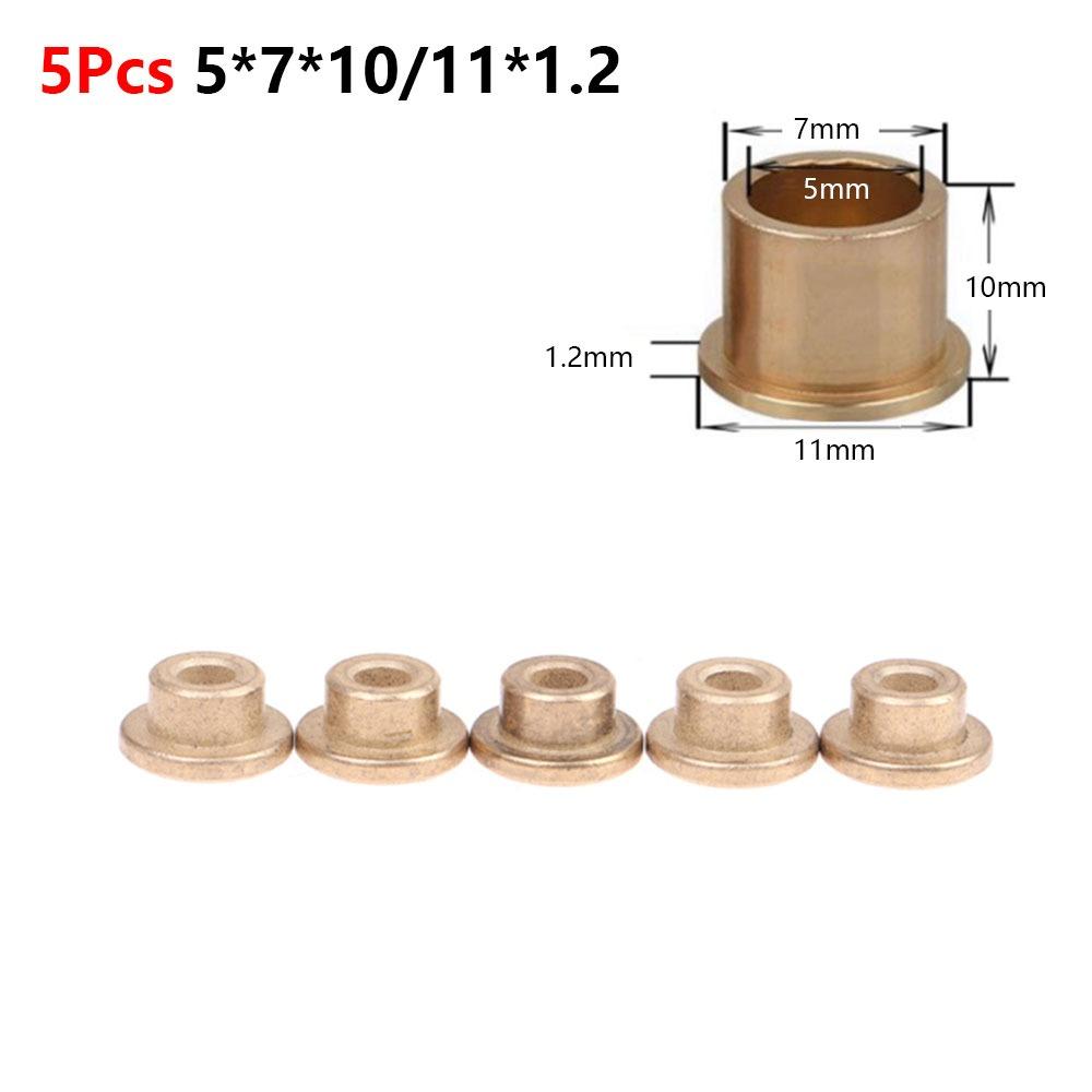 5Pcs Sintered Bronze Brass Bushing Shaft  for RC Bait Boat DIY Model Accessories