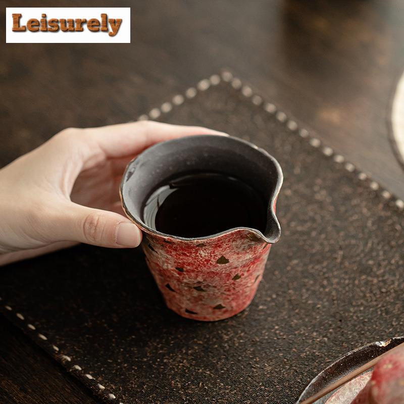 120ml Handmade Point Gold Rock Mine Tea Pitcher Painted Pottery Tea-separating Sharing Pot Cha Hai Justice Cup Teaset Supplies