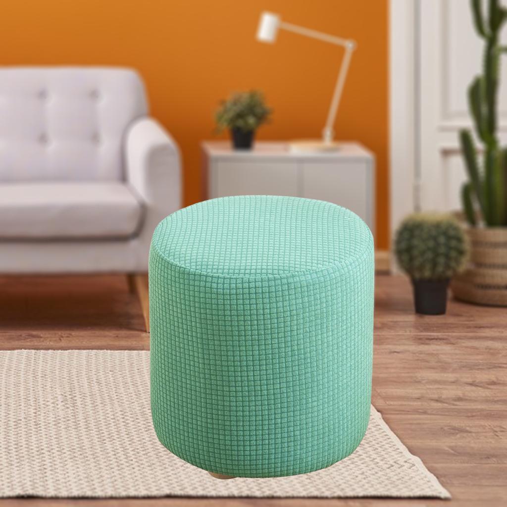 Stretchable Slipcover Ottoman Furniture Protector for Round Couch Sofa Home Decor