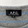 Used Washable A.P.C Border Cotton Knit Sweater Gray Women's XS Size