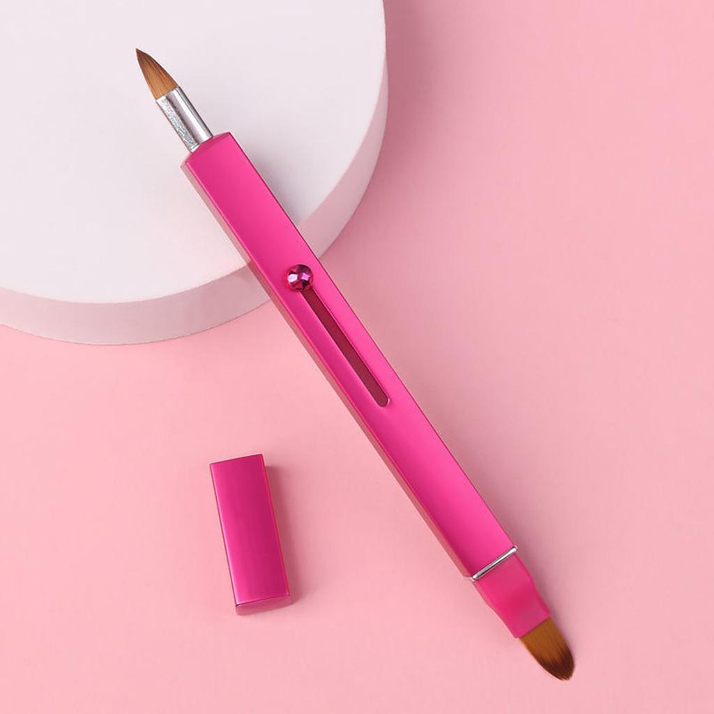 Portable Double-Ended Retractable Lip Brush with Lid | Lipstick & Lip Liner Brush | Beginner-Friendly Makeup Tool