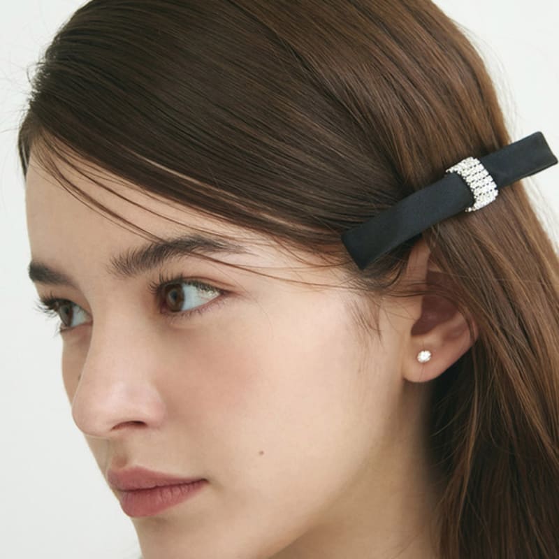 

THECHEMI Silk Ribbon Hairpin (3 colors) BLACK