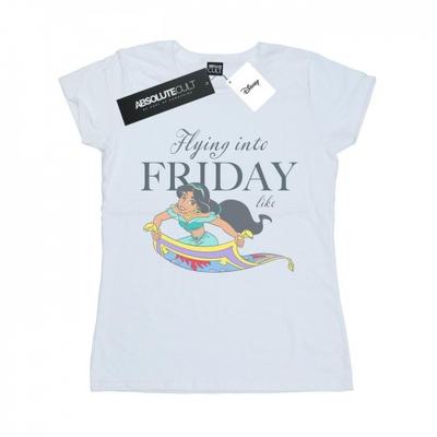 Womens/Ladies Princess Jasmine Flying Into Friday Like Cotton T-Shirt
