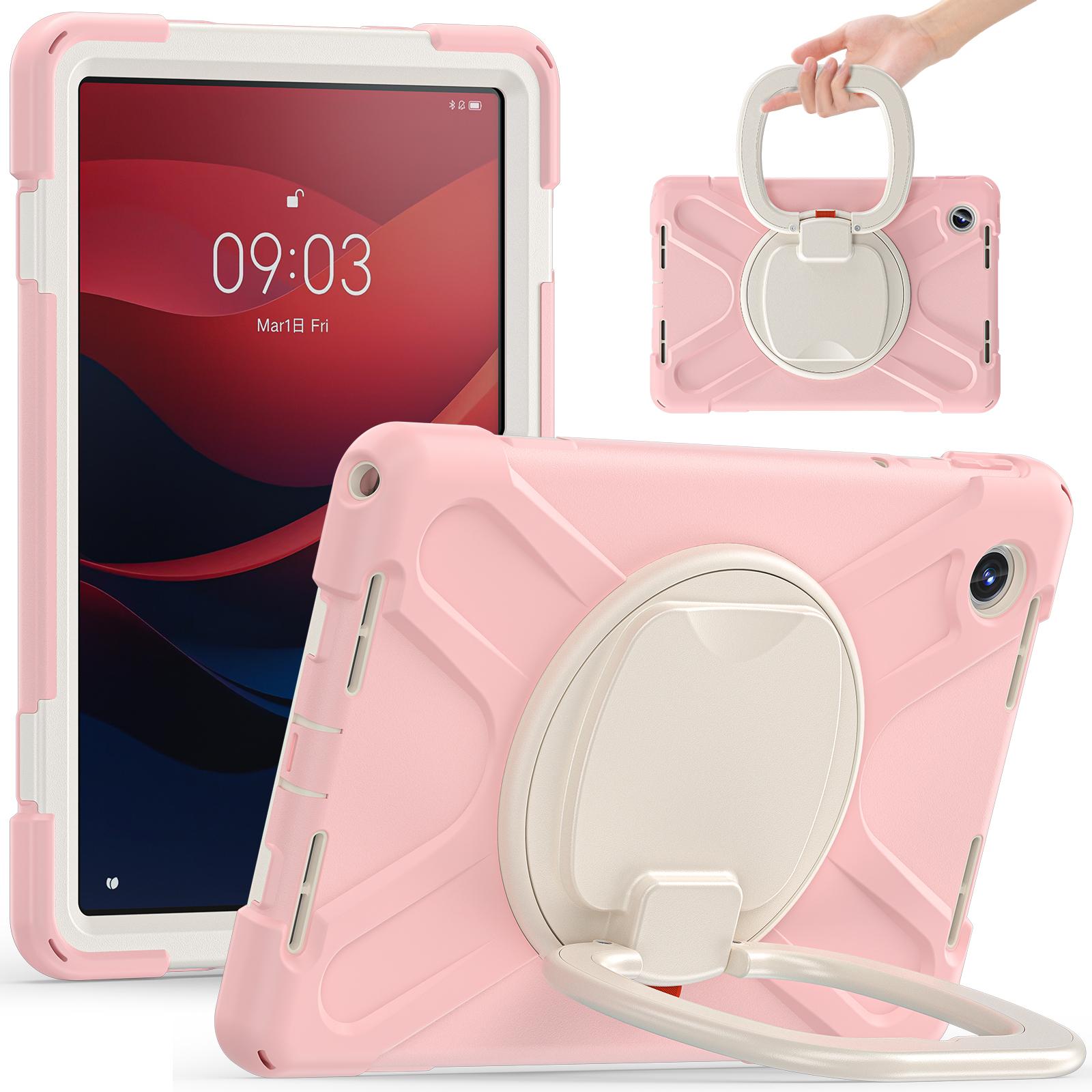 

For Lenovo Tab M11/Xiaoxin Pad 11 2024 TB-330FU 331FC Case Kickstand PC+Silicone Tablet Cover Pink