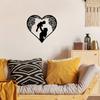 Wrought Iron Heart Wall Art Silhouette for Mother's Day Gift Indoor Outdoor Metal Decor Living Room Bedroom Hanging