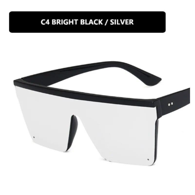 European And American Trendy Large Frame One-Piece Sunglasses New Men And Women Street Photography Driving Sun Glasses