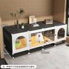 Cage pour Petit Chien avec Toilettes Luxe Une Pièce Un Salon Villa pour Animaux de Compagnie Cage pour Chiots avec Zone Toilettes Séparée Maison pour Chiens d'Intérieur
