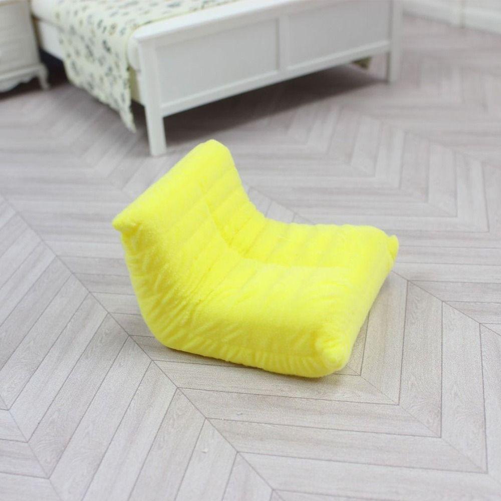 Flocking Dollhouse Accessories Multicolor Mini Lazy Sofa  Doll House Accessories