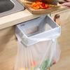 Foldable Trash Bag Holder Wall-Mounted Kitchen Garbage Bag Holder Hanging Organizer Plastic Bag Film Container Dispenser