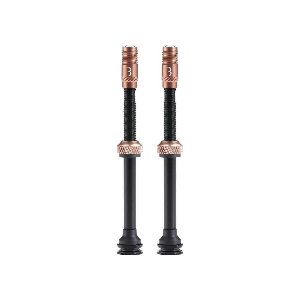 BBB Bicycle Core Cap Tubeless Valve Presta Valve No Adapter 80mm Copper Set, Compatible, Required, BTI-166