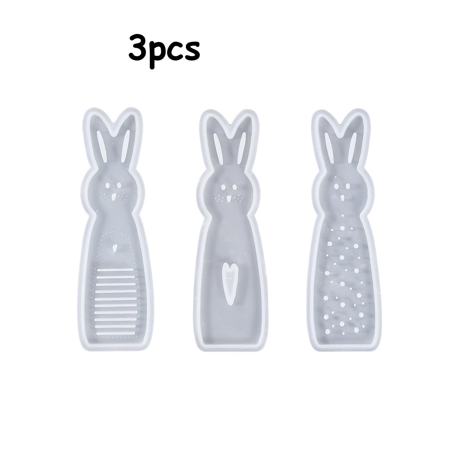 

3pcs Cute Rabbit Silicone Molds | Handmade Home Decor Gifts, Non- Contact, Irregular Shape, No Electricity Needed
