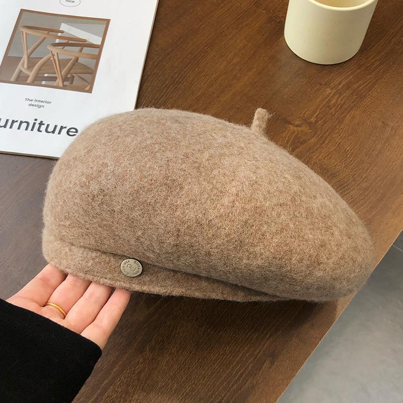 Beret autumn and winter face little girl painter hat versatile classic British retro newsboy hat