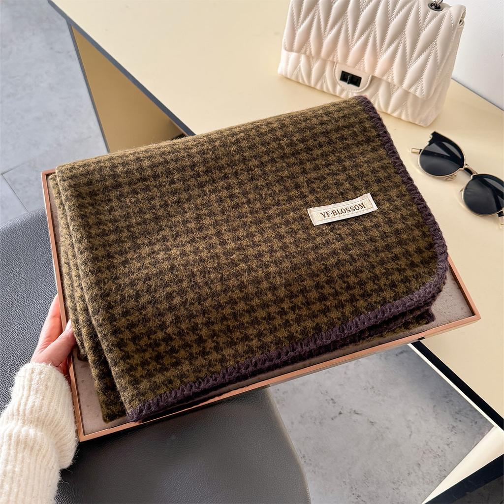 Autumn Winter Scarf FOR Women Men New Fashion Soft Thick Warm Double-sided Design Shawl Imitation Cashmere Houndstooth Wrap