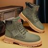 Martin Boots Men's Autumn Winter 2024 New High Top Men's Boots British Style Casual Cargo Shoes Men's Heightened Small Yellow Boots