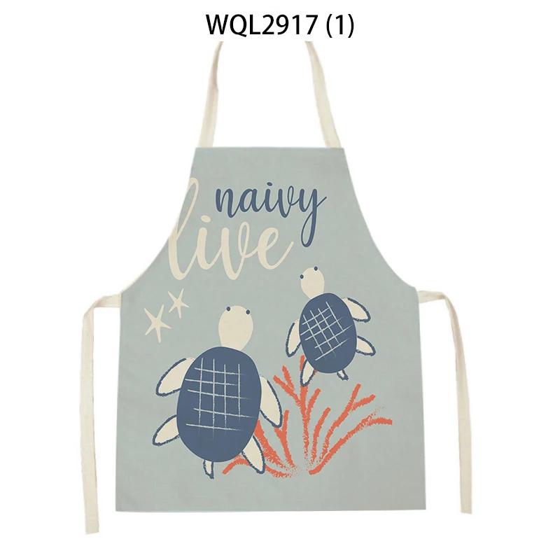 Cleaning Supplies Women Men Kitchen Aprons Tortoise Sailboat Fish Octopus Pattern Cooking Aprons Baking Antifouling Apron