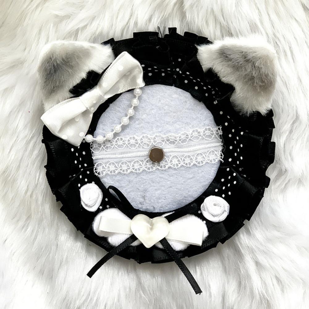 

Versatile 55-75mm 58mm Can Badge Cover Cat Ear Design Kawaii DIY Pain Bag Filler Korean Style Handmade Badge Holder Girls чёрный