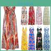 Elegante Abito Lungo Maxi Boho da Donna con Stampe Floreali per Feste Estive ed Eventi in Spiaggia
