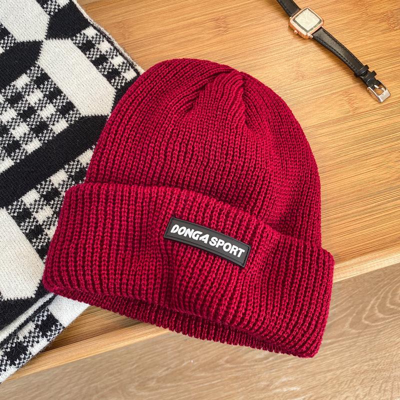 Hat Female Autumn and Winter New Ear Protection Wool Hat Red Face Small Warm Knitted Hat Big Head Circumference Cold Hat Male