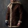 Autumn and winter orders surge suede artificial fur Amazon hooded fur collar thickened coat men's coat European size jacket