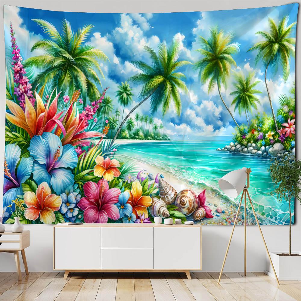 Flower Hanging Cloth, Tapestry, Dreamy Landscape, Background Cloth, Home Wall Decoration, Bed Sheets, Beach Towels, Yoga Mats