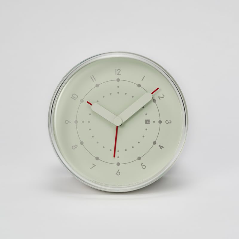 Lemnos Alarm Clock, Analog, Ento, Aluminum, Light Green, Luminous, ENTO NTL25-02 LGN