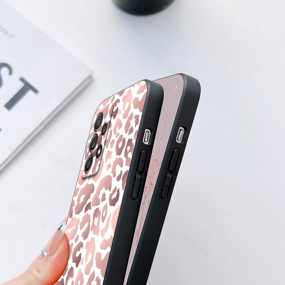 Glitter Hearts Love Leaf Phone Case For Samsung Galaxy S24FE S25 Ultra A02 A03 A04 A05 A06 A12 A13 A16 A26 A35 A36 A56 A55 Cover