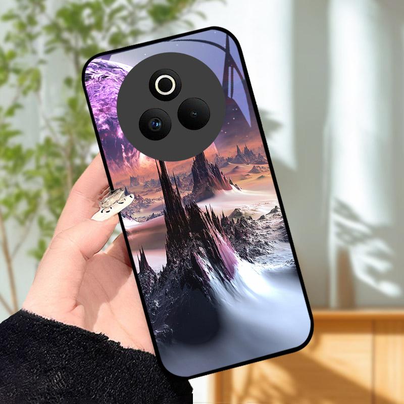 Tempered Glass Phone Case For OPPO Realme P3 Pro 5G Funda Shockproof Hard PC Shell Back Cover For Realme P3Pro RMX5032 Coque