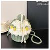 Handmade Knitted Cake Bag Children's Oblique Span Knitted Bag Finished Yarn Crocheted Sweet Lady Yarn Bag Christmas