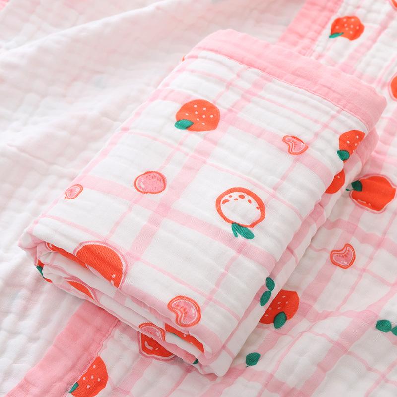 Baby Cotton Gauze Bath Towel Six-Layer High-Density Seersucker Children'S Quilt Baby Children'S Bath Towel Lunch Break Small Bag Towel