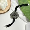 Fashion Rhinestone Flower Choker Black Collar, Lolita Flower Necklace Necklace For Women