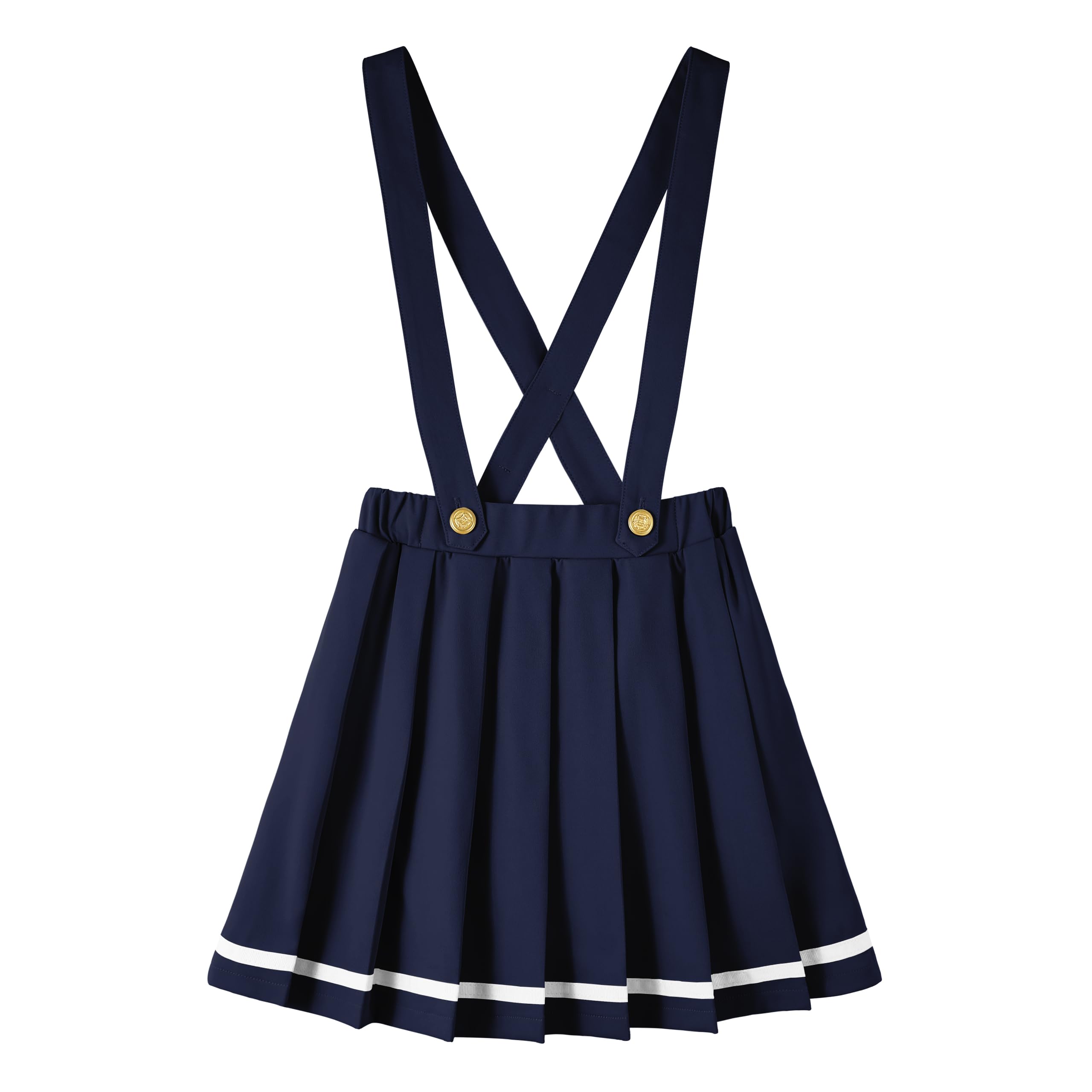 

LOLANTA School Skirt, Girls Uniform Skirt, Pleated Skirt, Student Jumper Skirt, Knee-Length, with Suspenders, Navy, Size 160