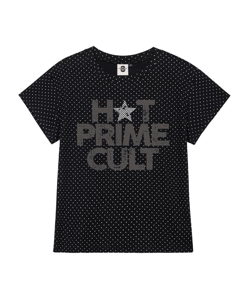 PRIMATE Dot Rustee Women'S Polka Dot Short Sleeve T-Shirt 3 Colors