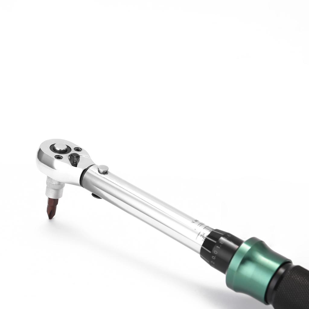 Set cheie dinamometrică precisă cu scară dublă 2-25N.m cu pătrat de 1/4'' MTB Bicicletă Cheie tubulară Bicicletă Motocicletă Clichet Trusă cutie de scule pentru reparații