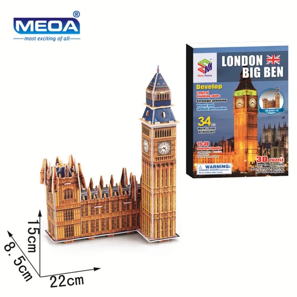 40 Tarz Dünya Ünlü Mimari Bina 3D Puzzle Model İnşaatı Yapboz Oyuncakları Çocuklar İçin Noel Hediyesi