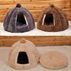 Tiefschlafkomfort im Winter Katzenbett Kleine Matte Korb für Katzenhaus Halbgeschlossenes Haustierzelt Gemütliche Höhle Katzenbetten Indoor
